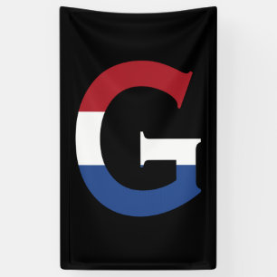 G Monogram bedekt op NLD-vlag op bk-bubcnt Spandoek