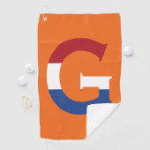 G Monogram bedekt op NLD Vlag op of gtcnt Golfhanddoek (Insitu)