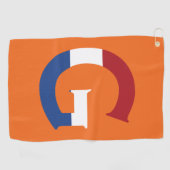 G Monogram bedekt op NLD Vlag op of gtcnt Golfhanddoek (Horizontaal)