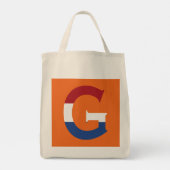 G Monogram bedekt op NLD Vlag op of gtcnt Tote Bag (Achterkant)