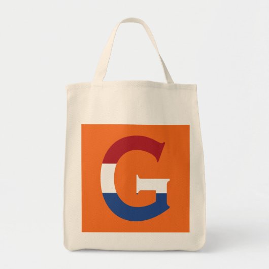 G Monogram bedekt op NLD Vlag op of gtcnt Tote Bag (Voorkant)