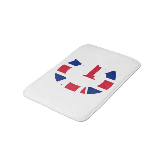 G Monogram bedekt op Union Jack Flag bmcnt Badmat (Gekanteld)