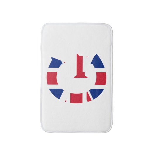 G Monogram bedekt op Union Jack Flag bmcnt Badmat (Voorkant Verticaal)