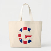 G Monogram bedekt op Union Jack Flag jitcnt Grote Tote Bag (Voorkant)