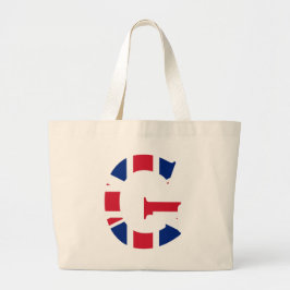 G Monogram bedekt op Union Jack Flag jitcnt Grote Tote Bag