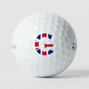 G Monogram bedekt op Union Jack Flag tmtp5 gbcnt Golfballen
