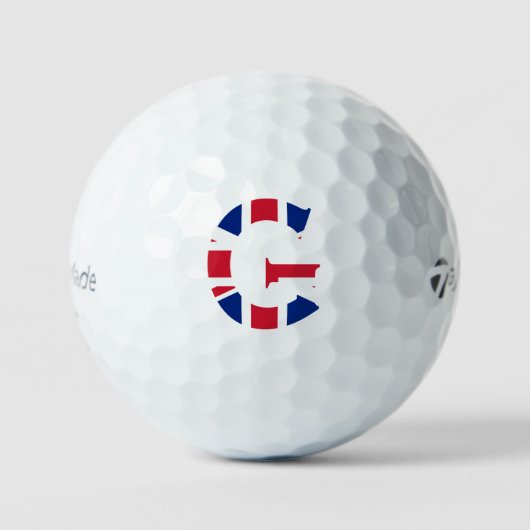 G Monogram bedekt op Union Jack Flag tmtp5 gbcnt Golfballen (Voorkant)