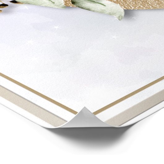 G Monogram Burgundy Floral Poster (Hoek)