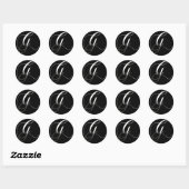 G monogram - elegant zwart-wit ronde sticker (Vel)