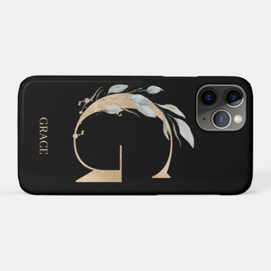 G Monogram Floral Aangepast Case-Mate iPhone Case (Achterkant (horizontaal))