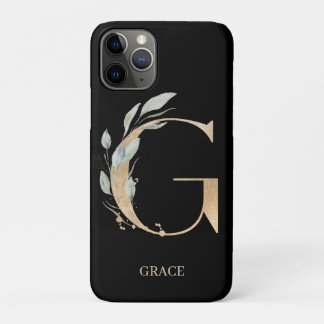 G Monogram Floral Aangepast Case-Mate iPhone Case