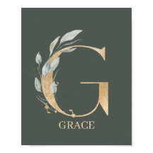 G Monogram Floral Aangepast Poster