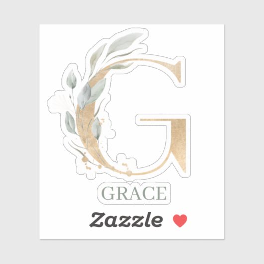 G Monogram Floral Aangepast Sticker (Vel)