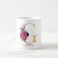 G Monogram Floral Burgundy Red en Navy Blue