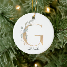 G Monogram gepersonaliseerd keramisch decoratief Ornament