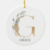 G Monogram gepersonaliseerd keramisch decoratief Ornament (Achterkant)
