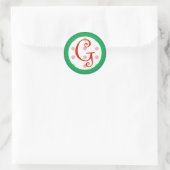 G Monogram (grillige kerst) Ronde Sticker (Tas)