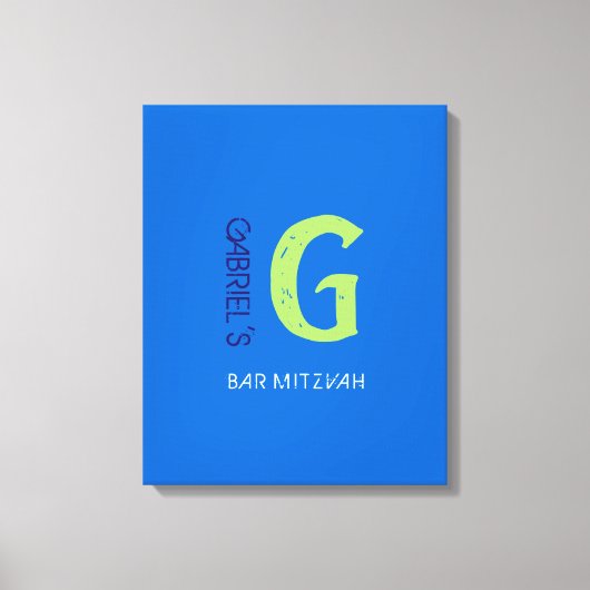 G Monogram Initiaal Bar Bat Mitzvah Sign-In Board Canvas Afdruk (Voorkant)