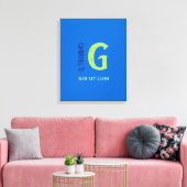 G Monogram Initiaal Bar Bat Mitzvah Sign-In Board Canvas Afdruk (Insitu (Woonkamer))