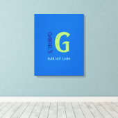 G Monogram Initiaal Bar Bat Mitzvah Sign-In Board Canvas Afdruk (Insitu (Houten vloer))