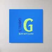G Monogram Initiaal Bar Bat Mitzvah Sign-In Board Canvas Afdruk (Voorkant)