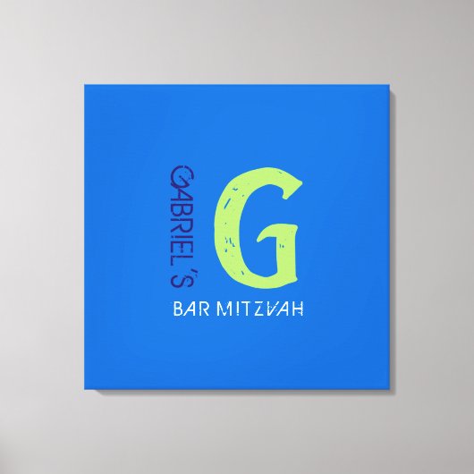 G Monogram Initiaal Bar Bat Mitzvah Sign-In Board Canvas Afdruk (Voorkant)