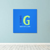 G Monogram Initiaal Bar Bat Mitzvah Sign-In Board Canvas Afdruk (Insitu (Houten vloer))
