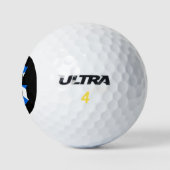 G-monogram over de Schotse vlag wu gbt Golfballen (Logo)
