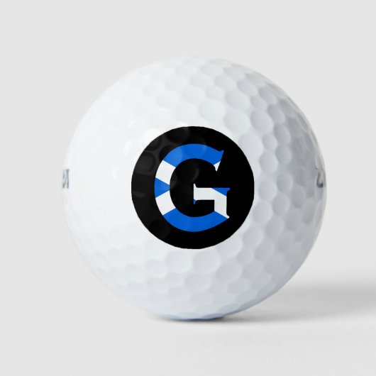 G-monogram over de Schotse vlag wu gbt Golfballen (Voorkant)