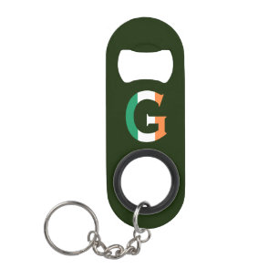 G Monogram overlay op Ierse vlag bot Mini Flessenopener