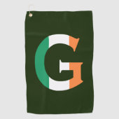 G Monogram overlay op Ierse vlag gtcnt Golfhanddoek (Voorkant)