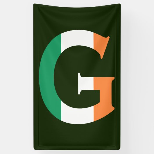 G Monogram overlay op Ierse Vlag (v) bnrt Spandoek (Verticaal)