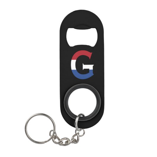 G Monogram overlay op NLD Vlag op bk bocnt Mini Flessenopener (Voorkant)