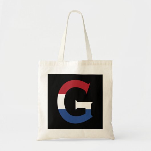 G Monogram overlay op NLD Vlag op bk btcnt Tote Bag (Voorkant)