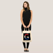 G Monogram overlay op NLD Vlag op bk gtcnt Tote Bag (Voorkant (model))