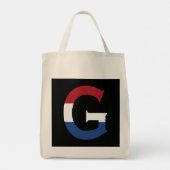 G Monogram overlay op NLD Vlag op bk gtcnt Tote Bag (Achterkant)