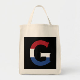 G Monogram overlay op NLD Vlag op bk gtcnt Tote Bag