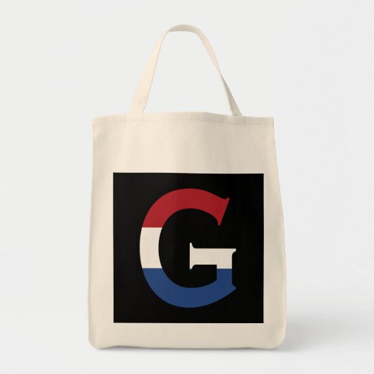 G Monogram overlay op NLD Vlag op bk gtcnt Tote Bag (Voorkant)