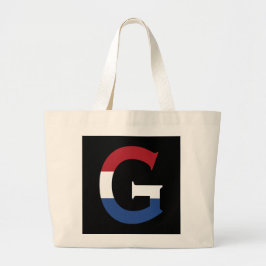 G Monogram overlay op NLD Vlag op bk jct Grote Tote Bag