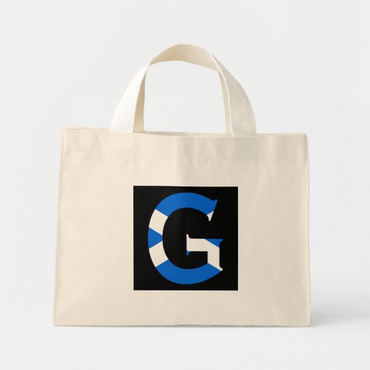 G Monogram overlay op Schotse vlag tcnt Mini Tote Bag (Voorkant)