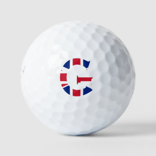 G Monogram overlay op Union Jack Flag be6 gbt Golfballen