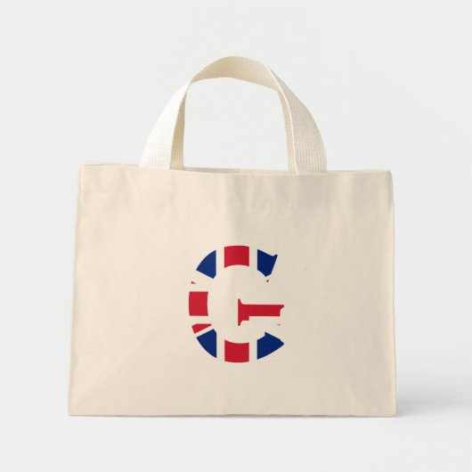 G Monogram overlay op Union Jack Flag tcnt Mini Tote Bag (Voorkant)