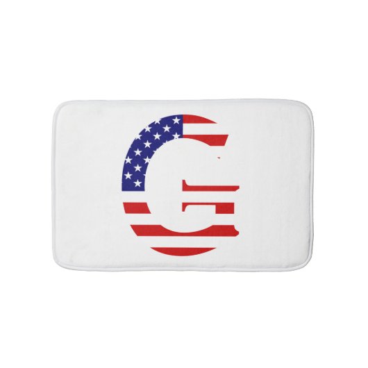 G Monogram overlay op USA Flag bmcnt Badmat (Voorkant)