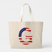 G Monogram overlay op USA Flag jtcnt Grote Tote Bag (Achterkant)