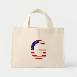 G Monogram overlay op USA Flag tcnt Mini Tote Bag