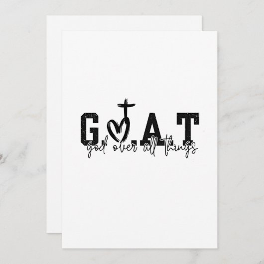 G.O.A.T God Boven Alle Dingen Christelijk Jezus Kaart (Voorkant / Achterkant)
