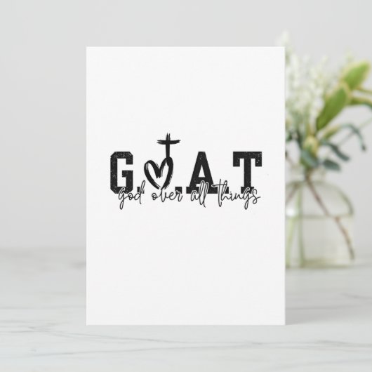 G.O.A.T God Boven Alle Dingen Christelijke Jezus Kaart (Staand voorkant)