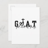 G.O.A.T. God over alle dingen Christelijk Jezus Aankondigingskaart (Voorkant / Achterkant)