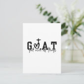 G.O.A.T. God over alle dingen Christelijk Jezus Aankondigingskaart (Staand voorkant)