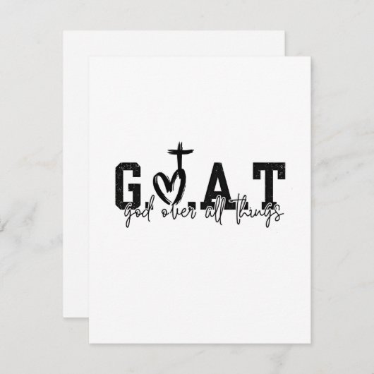 G.O.A.T. God over alle dingen Christelijk Jezus Bedankkaart (Voorkant / Achterkant)